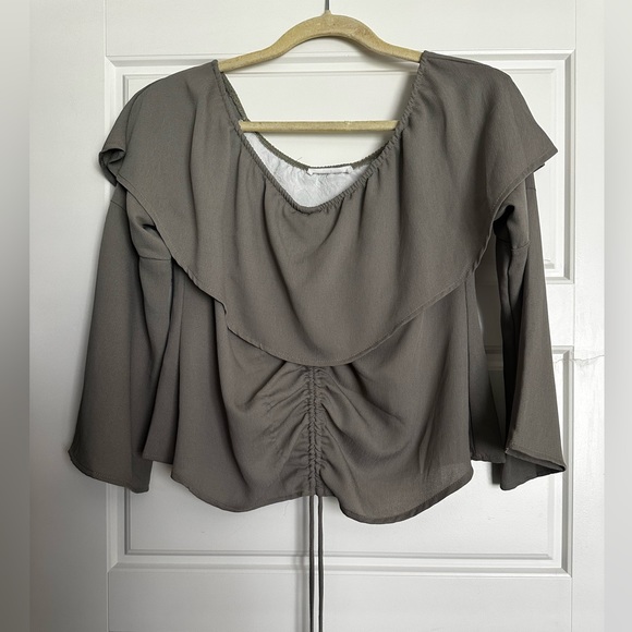 Medium fit drawstring crop top - Picture 2 of 3